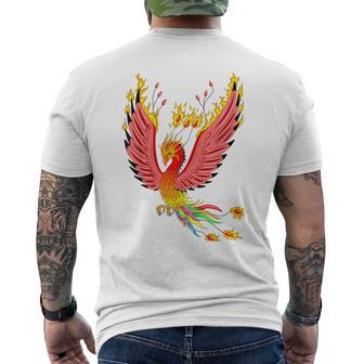 Rainbow Phoenix Fire Bird Men's T-shirt Back Print - Monsterry DE