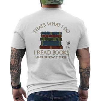 I Read Books And I Know Things Mens Back Print T-shirt - Seseable
