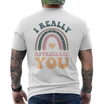 I Really Appreciate You Thank You Shows Gratitude Men's T-shirt Back Print - Seseable