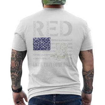 Red Friday Military Until They Come Home My Soldier Us Flag Men's T-shirt Back Print - Monsterry UK