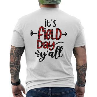 Red Plaid It's Field Day Y'all Teacher Men's T-shirt Back Print - Monsterry CA