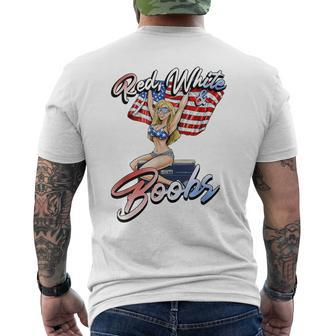 Red White And Boobs Shiti Coolers Happy 4Th Of July Men's T-shirt Back Print - Monsterry UK
