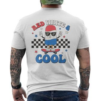 Red White And Cool 4Th Of July Popsicle Ice Cream Patriotic Men's T-shirt Back Print - Seseable