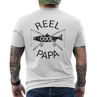 Reel Cool Papa Father's Day Fishing Grandpa Dad Mens Back Print T-shirt | Mazezy CA