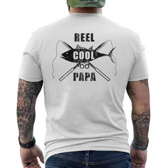 Reel Cool Papa Fishing Vintage Black Men's T-shirt Back Print - Monsterry UK