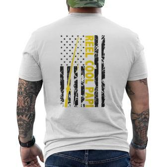 Reel Cool Papi Fishing American Usa Flag Fisherman Papi Mens Back Print T-shirt | Mazezy