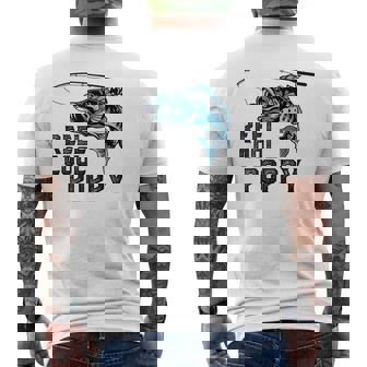 Reel Cool Poppy Fishing Fathers Day Daddy Men's T-shirt Back Print - Seseable