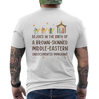 Rejoice In The Birth Of A Brown-Skinned Middle-Eastern Men's T-shirt Back Print | Mazezy