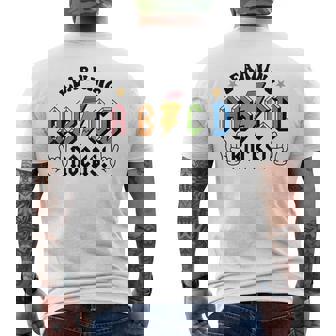 Retro Abcd Learning Sacude A Un Profesor Y Estudiante Que Regresa A La Escuela Camiseta Hombre Estampado Espalda - Regaloses