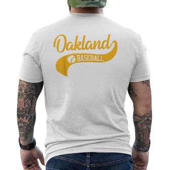 Retro Baseball Oakland Vintage Swoosh Men's T-shirt Back Print - Monsterry CA
