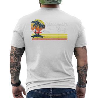 Retro Chesapeake Bay Vintage Surf Beach Men's T-shirt Back Print - Monsterry