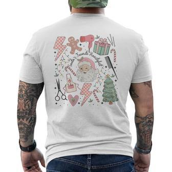 Retro Christmas Hairstylist Santas Favorite Hair Stylist Men's T-shirt Back Print - Monsterry AU