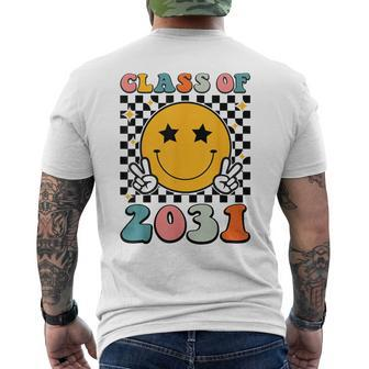 Retro Class Of 2031 Grow With Me Graduation 2031 Men's T-shirt Back Print - Monsterry