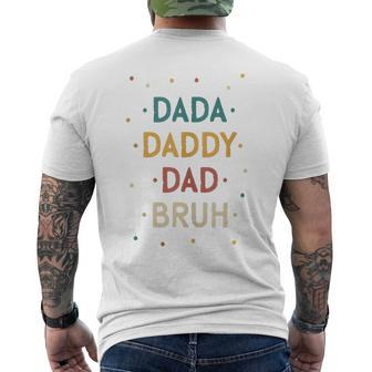 Retro Dada Daddy Dad Bruh Fathers Day Men's T-shirt Back Print - Seseable