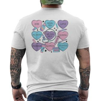 Retro Dermatology Valentine's Day Heart Candy Dermatologist Men's T-shirt Back Print - Seseable