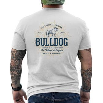 Retro English Bulldog Vintage Men's T-shirt Back Print - Monsterry