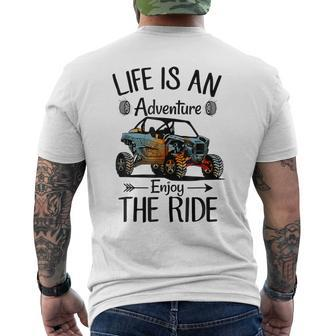 Retro Enjoy The Ride Atv Rider Utv Mud Riding Sxs Offroad Men's T-shirt Back Print - Seseable