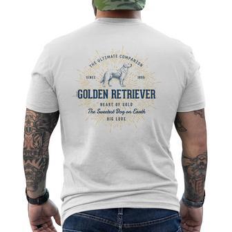 Retro Golden Retriever Vintage Men's T-shirt Back Print - Monsterry AU