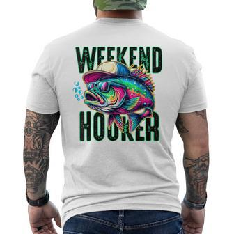 Retro Weekend Hooker Colorful Fishing Men's T-shirt Back Print - Seseable