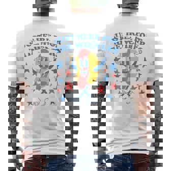 Retro Just Here For The Wieners 4Th Of July Hot Dog Men's T-shirt Back Print - Seseable