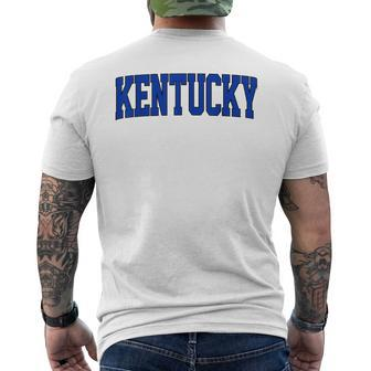Retro Kentucky Vintage Kentucky Blue Throwback Classic Men's T-shirt Back Print | Mazezy