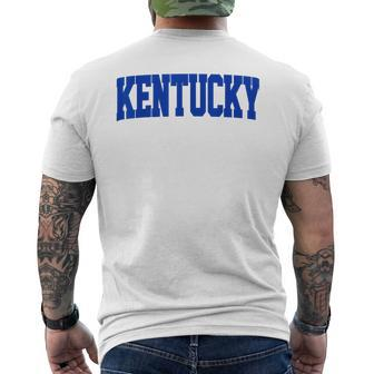 Retro Kentucky Vintage Kentucky Classic Blue Throwback Men's T-shirt Back Print - Monsterry