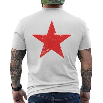 Retro Red Star Distressed Revolution Vintage Retro Men's T-shirt Back Print - Thegiftio UK