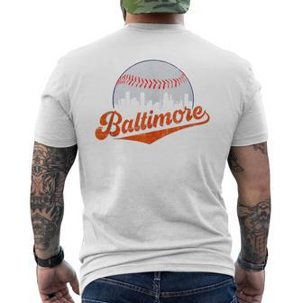 Retro Skyline Baltimore Baseball Men's T-shirt Back Print | Mazezy CA