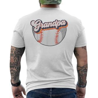 Retro Style Grandpa Baseball Softball Father's Day Grandpa Men's T-shirt Back Print - Monsterry