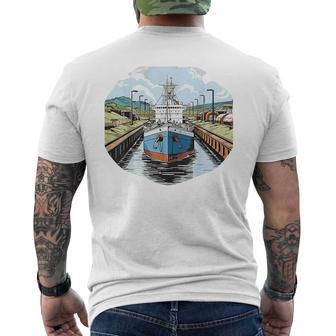 Retro Style Panama Canal Men's T-shirt Back Print | Mazezy