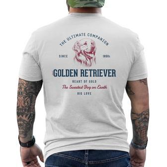 Retro Styled Vintage Golden Retriever Men's T-shirt Back Print - Monsterry CA