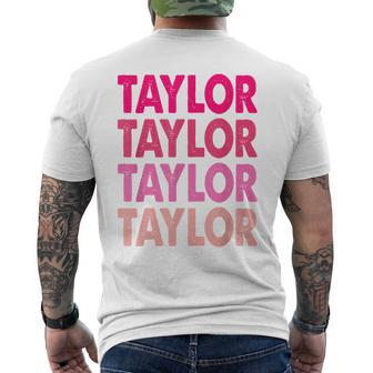 Retro Taylor Personalized Name I Love Taylor Men's T-shirt Back Print - Thegiftio UK
