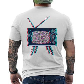 Retro Tv Test Pattern 80S 90S Festival Glitch Test Pattern Men's T-shirt Back Print - Monsterry