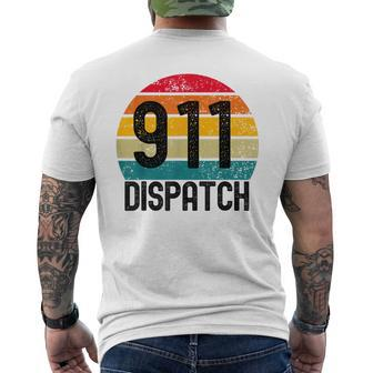 Retro Vintage 911 Dispatcher Ems Fire Dispatch Men's T-shirt Back Print - Monsterry DE