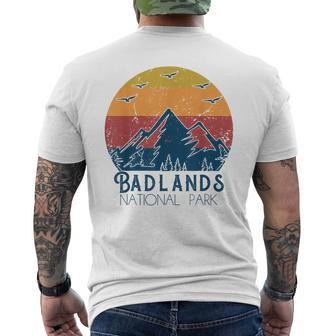 Retro Vintage Badlands National Park South Dakota Men's T-shirt Back Print - Monsterry