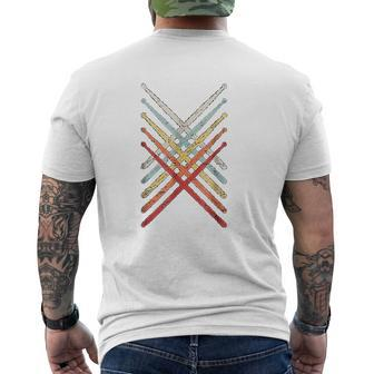 Retro Vintage Drummer Mens Back Print T-shirt - Seseable