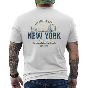 Retro Vintage State Of New York Men's T-shirt Back Print - Monsterry AU