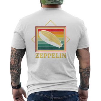 Retro Zeppelin Dirigible Blimp Airship Vintage Retro Men's T-shirt Back Print - Monsterry