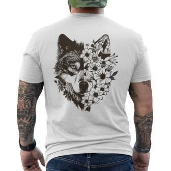 Therian Alpha Wolf Grunge Aesthetic Men's T-shirt Back Print - Monsterry