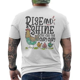 Rise And Shine Give God The Glory Glory Chicken Men's T-shirt Back Print - Monsterry DE