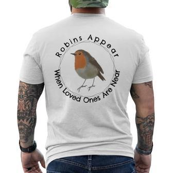 Robins Appear When Loved Ones Are Near Men's T-shirt Back Print - Monsterry