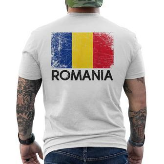 Romanian Flag Vintage Made In Romania Men's T-shirt Back Print - Monsterry DE