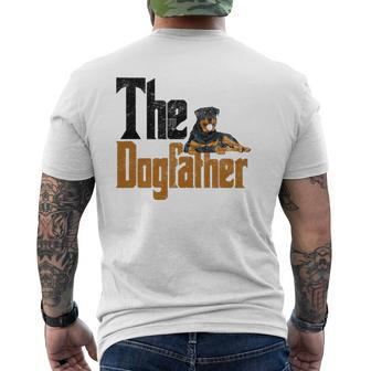 Rottweiler Dog Dad Dogfather Dogs Daddy Father Rottie Mens Back Print T-shirt | Mazezy