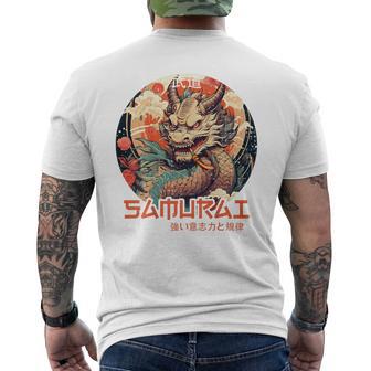 Rückenprint Samurai-Drachenkrieger Japanischer Ninja Kawaii T-Shirt mit Rückendruck - Geschenkecke