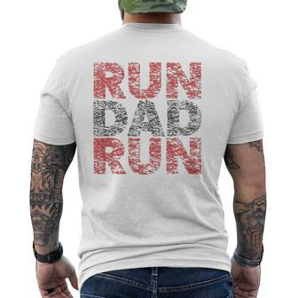Run Dad Run Marathon Support Team Triathlon Dad Mens Back Print T-shirt | Mazezy