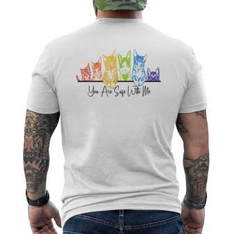 You Are Safe With Me Cats Pride Parade Lgbt Equal Rights Men's T-shirt Back Print - Monsterry UK