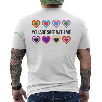 You Are Safe With Me Lesbian Trans Bi Pansexual Non Binary Men's T-shirt Back Print - Monsterry UK