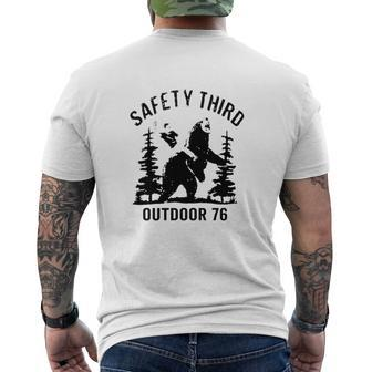 Safety Third Bear Mens Back Print T-shirt - Thegiftio UK