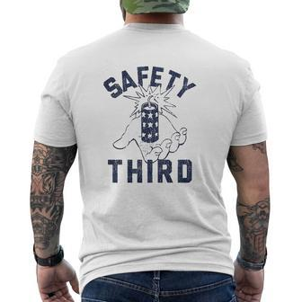 Safety Third Mens Back Print T-shirt - Thegiftio UK