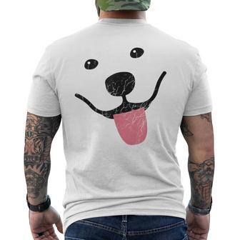 Samoyed Face Sammy Smile Distressed Men's T-shirt Back Print - Monsterry DE